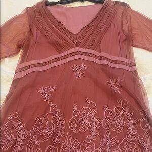 Elegant Sheer Embroidered Dress by Nataya